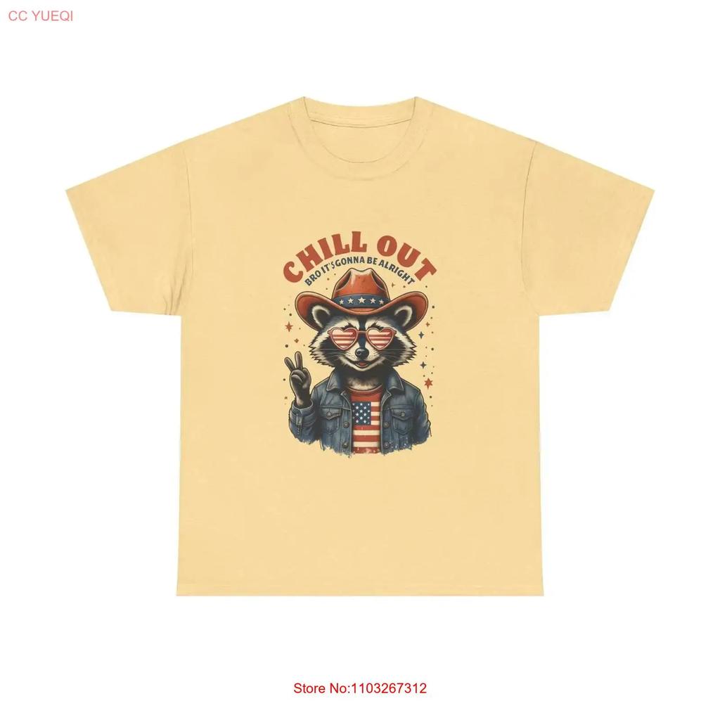 Chill Out Raccoon T Shirt Funny Animal Lover Casual Vintage Unisex Fashion Graphic Designer Clothes Stretched