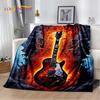 Классический череп электрогитара музыкальные инструменты одеяло, мягкий плед одеяло для дома спальня кровать диван пикник чехол для детей подарок
