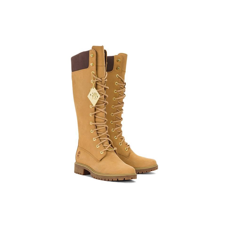 Timberland Waterproof Shock-Absorbing Comfortable Versatile High-Top Outdoor Boots Women Boots Light-Beige A2K4C