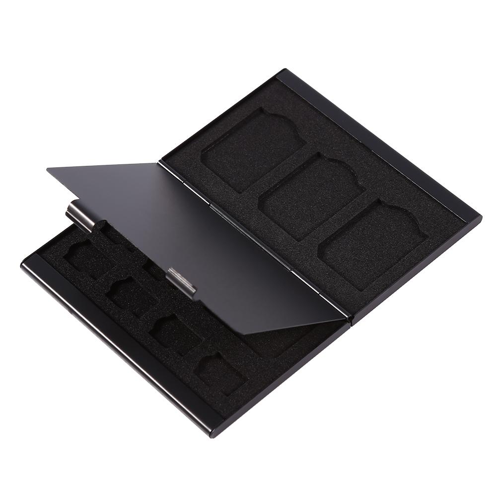 12 Slots Aluminium Box Case For Card And TF Card Holder(Black)