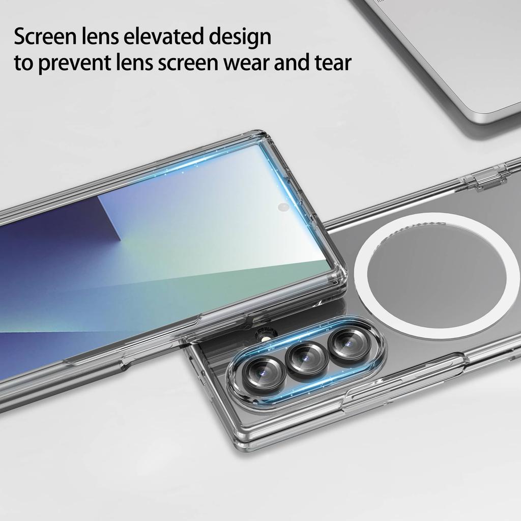 Для Samsung Galaxy Z Fold 7 Магнитный чехол, Ударопрочный тонкий чехол на все тело со встроенной защитой экрана и защитой шарнира