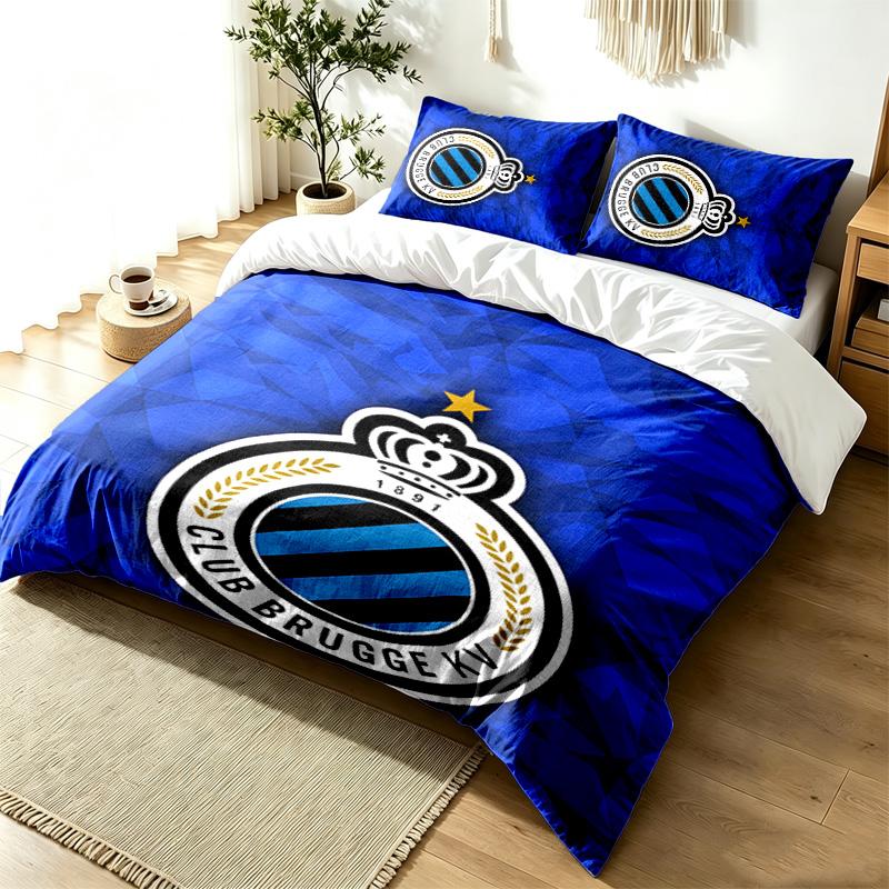 Club Brugge KV 3pc Duvet Cover Set Simple Modern Bedding Set Wrinkle Resistant Soft Fabric All Season Use a perfect gift