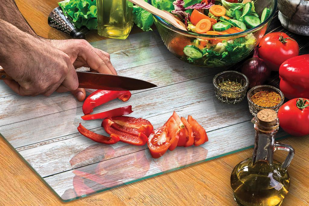 SZKLANA DESKA DO KROJENIA 40x30 DREWNO
