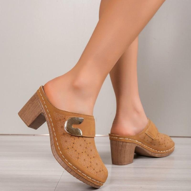 Женские тапочки Baotou 2924 Новые летние сандалии на толстом каблуке, увеличивающие рост, ретро-мюли, модные уличные тапочки, слайдеры для женщин