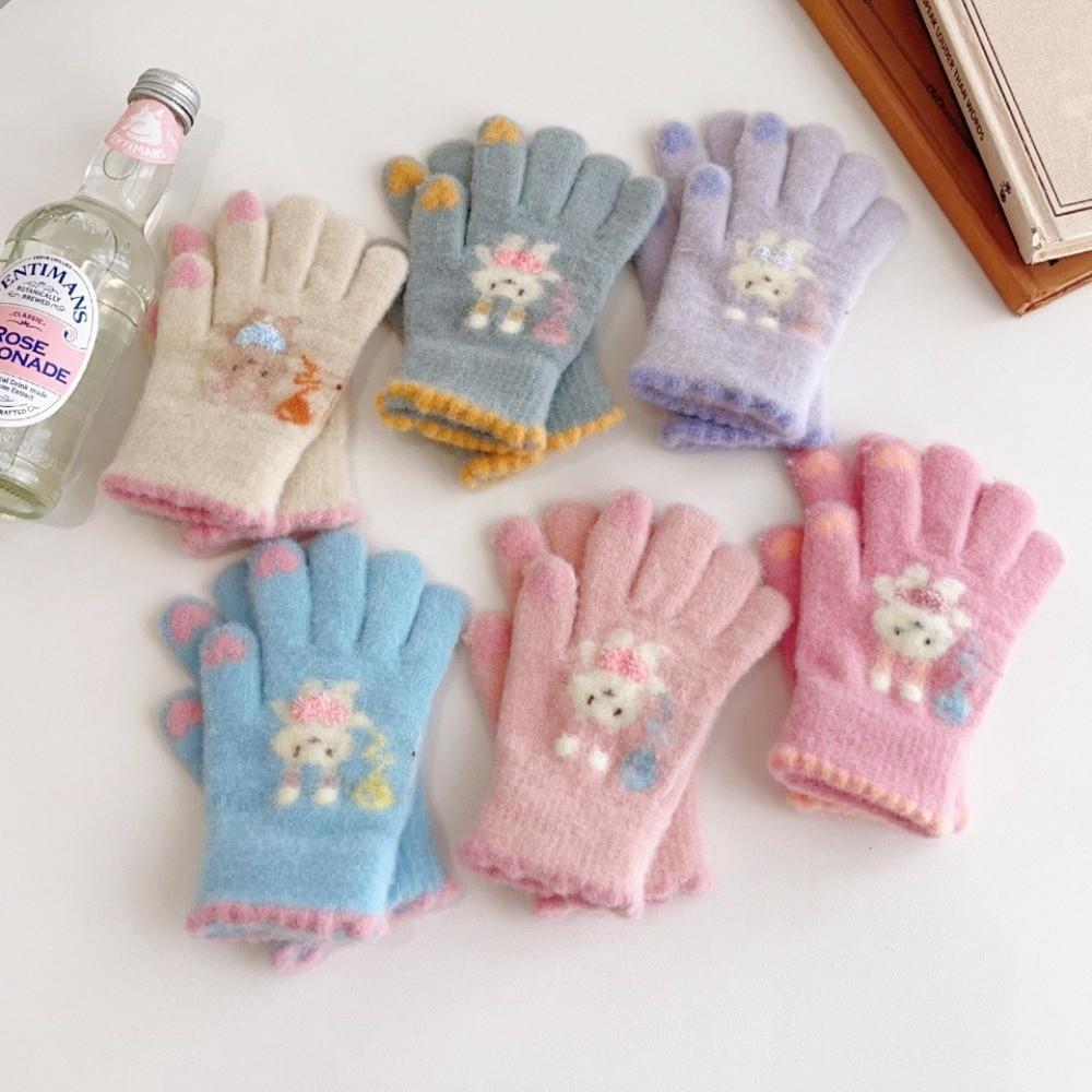 Windproof Plush Gloves Cold Proof Mittens Fashion Warm Gloves for Children