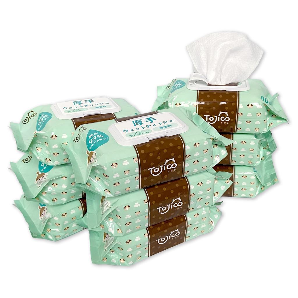 Tojiko Pet Wet Large For Small Pure Safe To Включает 80 Листов x 720 Листов Салфетки, Толстые, Салфетки, Собаки, Кошки, Животные, Безалкогольные, Без запаха,