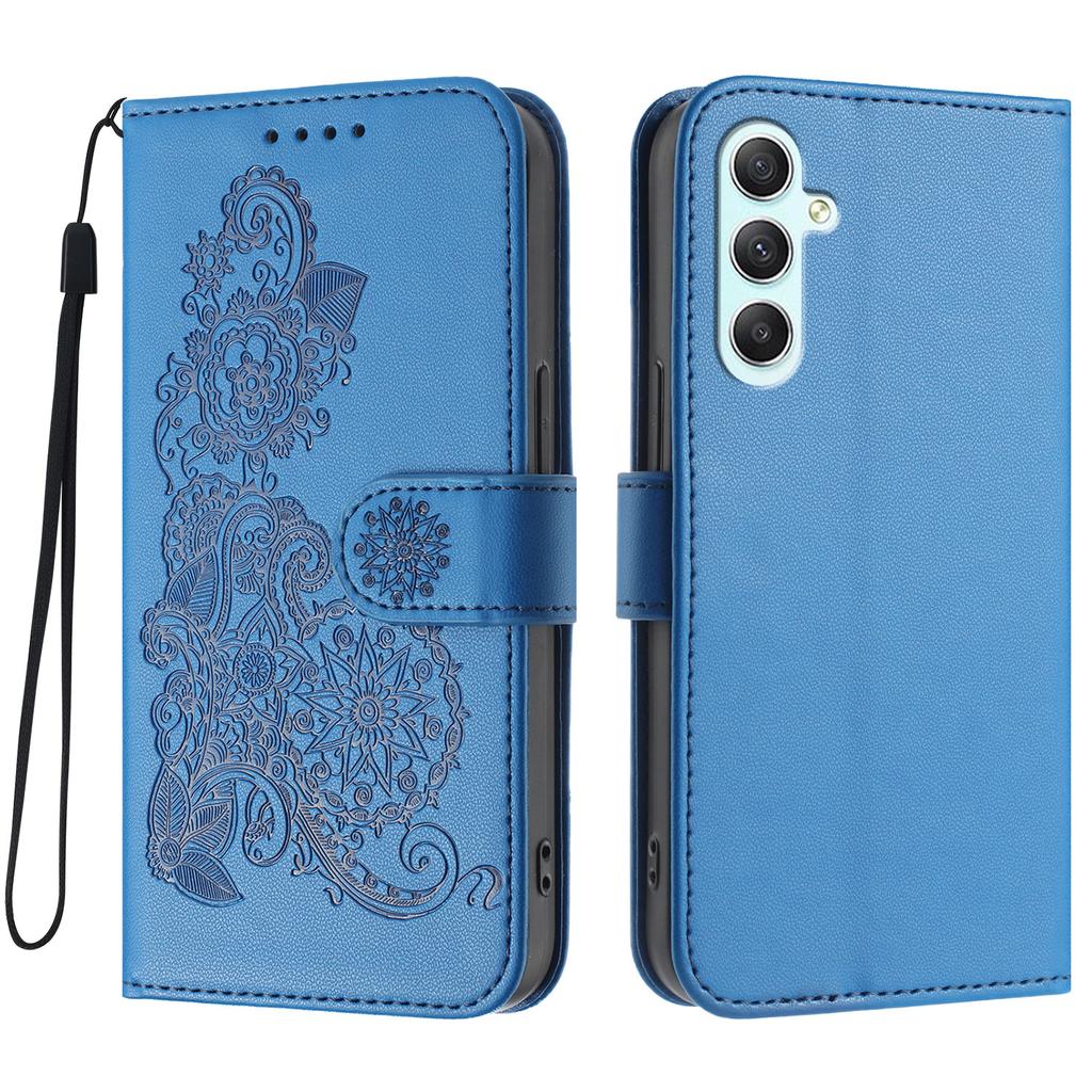 For Samsung Galaxy A35 5G Phone Cases Mandala Flower Leather Wallet Mobile Cover with Strap