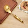 1Pc Golden Stainless Steel Long Handle Cooking Utensils Rice Spoon Soup Ladle Pancake Spatula Colander Gadgets for Kitchen