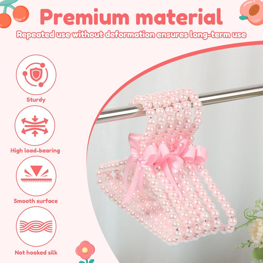 12 шт. Жемчужные вешалки с бантом и бусинами, для детской одежды, вешалка для невесты, платья, шкафа, стойка для хранения, сушилка-органайзер для маленьких девочек и мальчиков
