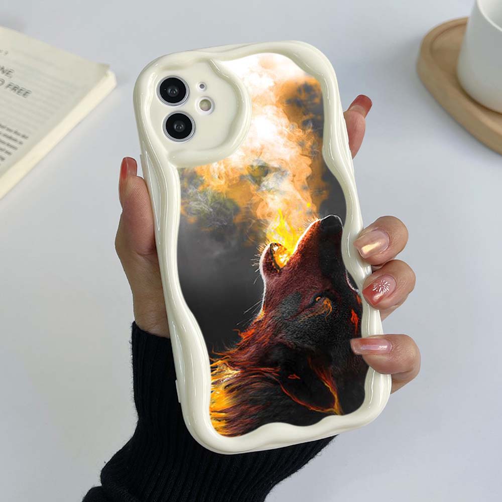 Samsung Galaxy A24 A14 для iPhone 15 Xiaomi Poco X5 Redmi 13C 12C Huawei Honor 90 Infinix Чехлы для телефонов A39 Эксклюзивный волк-тигр Кремовый мягкий чехол