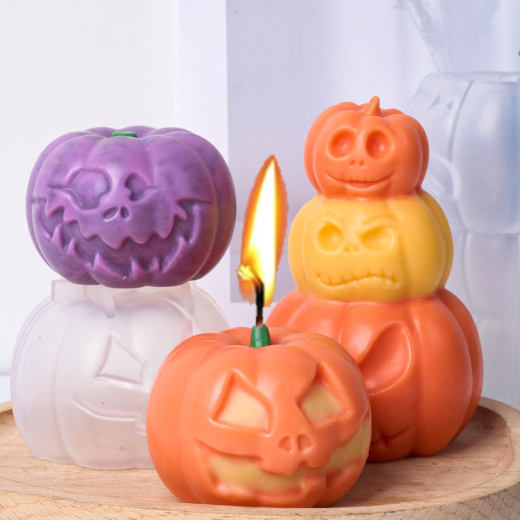 1PC Creativity Halloween Silicone Candle Mold Handmade Scented Candles Soap Molds Plaster Resin Crafts Making Home Halloween Decor