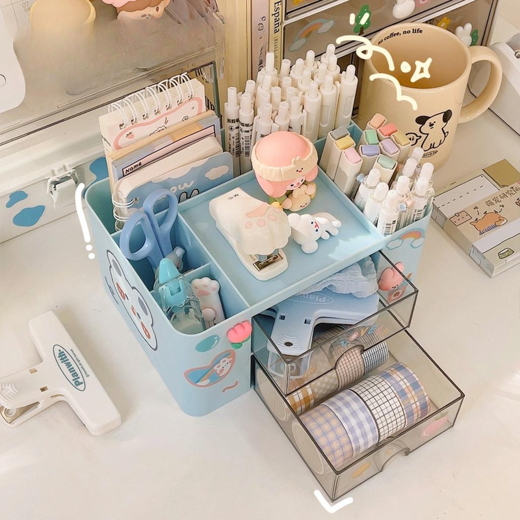 Настольный держатель для ручек, симпатичный, большой емкости, органайзер для ящиков, органайзер для канцелярских принадлежностей для студентов, офисный органайзер для девочек