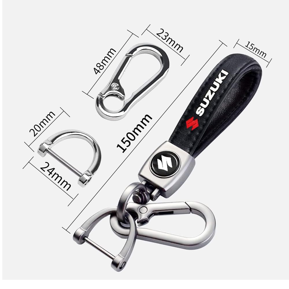 Key Chain Fashionable Durable Exquisite Leather Key Bag Car Logo Key Holder (Suzuki) [Used]