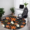 1pc Ghost Floral Office Round Area Rug,  Mat Suitable For Office, Under Office Chairs Bedroom Living Room Home Decor, Room Deco
