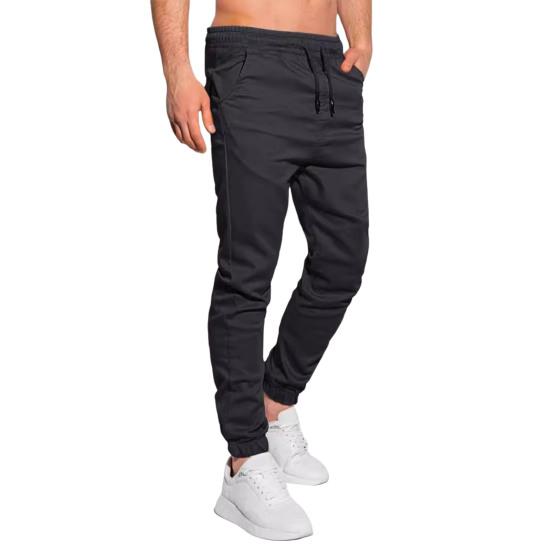 Мужские спортивные брюки с карманами, однотонные спортивные брюки с резинкой на щиколотке, брюки с эластичной резинкой на талии