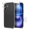 Чехол NORTHJO для iPhone 16 TPU Clear Phone Case с защитой экрана из закаленного стекла и пленкой для линз