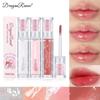 Bear Ice Transparent Thin Flashes Beaded Light Stacker To Nourish Lip Glaze Oil Lipstick Red Bottom Transparent Lip Gloss