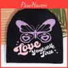 Butterfly Pattern Knit Hat For Women Men Warm Beanie Winter Autumn Street Style