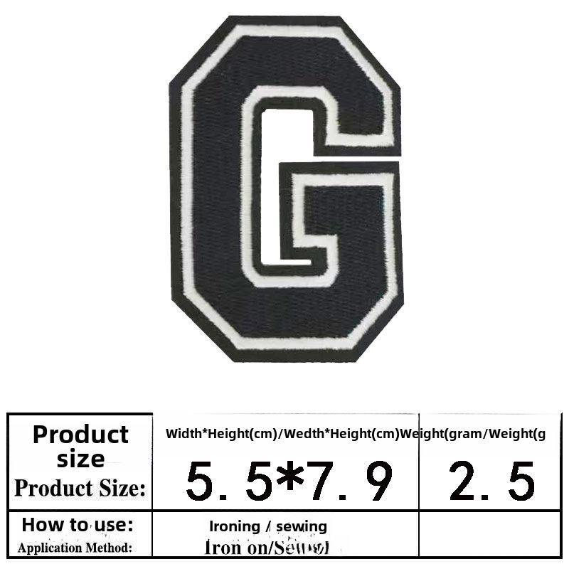 Полная вышивка алфавита и цифр на тканевой нашивке - большой значок из джерси