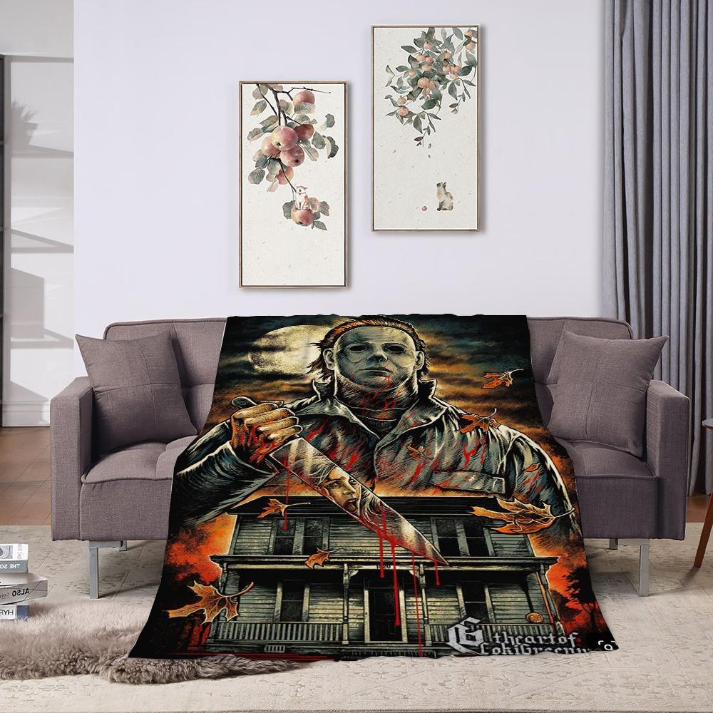 Michael Myers Bed Blanket Halloween Sofa Blankets for Bed Summer Comforter Fluffy Soft Blankets and Bedspreads Cobija Plaid Nap