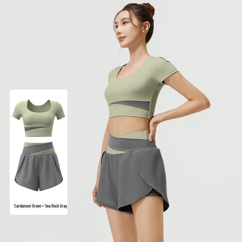 Juyitang Летний цветной облегающий спортивный костюм для йоги - дышащая телесная одежда для фитнеса и активного отдыха