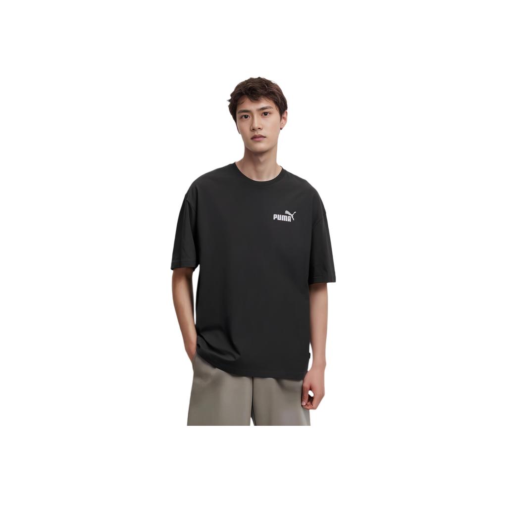 Puma Ess+ Свободная футболка с логотипом, мужские топы, цвет черный 849529-01