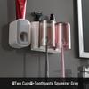 Ecoco Wall-Mounted Toothbrush Holder & Automatic Toothpaste Dispenser with Mouthwash Cup