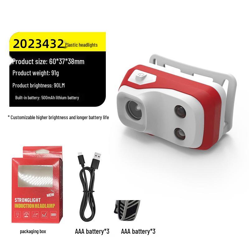 Светодиодный лазерный фонарь с двумя режимами света, перезаряжаемый налобный фонарь - Суперяркий, длительное время работы от аккумулятора, идеально подходит для ночной рыбалки