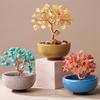 Colorful  Stone Wealth Tree Colorful Tea Bowl Base Home Desk Living Room  Decoration