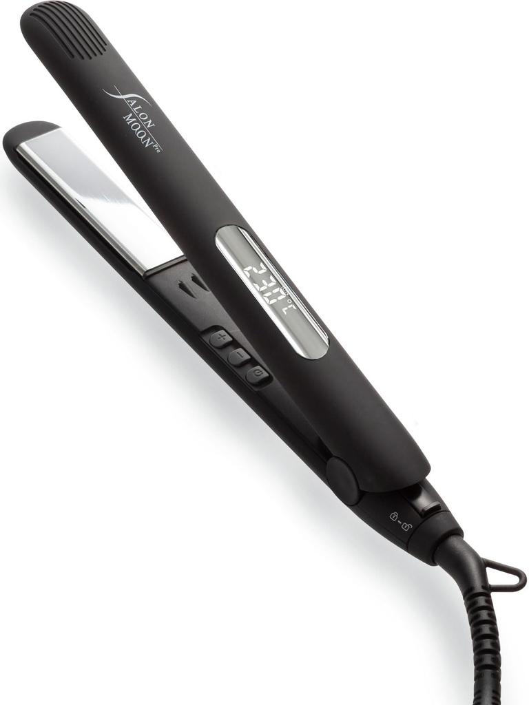 SALONMOON Hair Iron Straight Iron 24mm Curlable 2way Mirror Ion Black Professional Specification Negative Ion Generation Compatible with Overseas