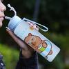 Бутылка для воды 700 мл с крышкой, переключающейся одним нажатием, портативная спортивная бутылка для воды с соломинкой, встроенной ручкой, безопасным замком, защитой от протечек, для использования на открытом воздухе