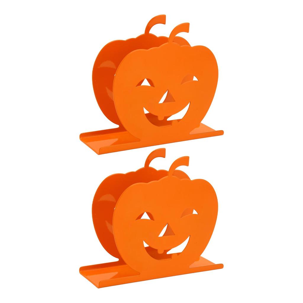 2 шт. Симпатичный держатель для салфеток в виде тыквы, железный держатель для бумажных салфеток, полый декоративный диспенсер для салфеток 