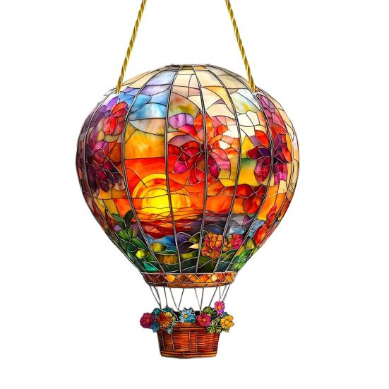 1/2Pcs Hot Air Balloon Sun Catcher Tough Acrylic Sunlight Reflection Catcher Room Decor