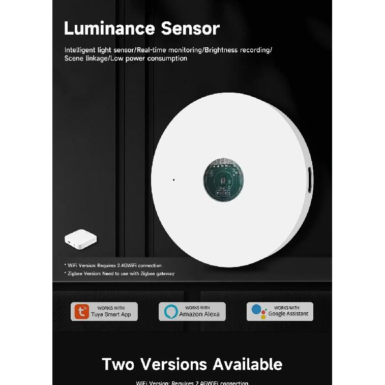 Tuya WiFi/ZigBee Light Sensor Luminance Sensor Illumination Brightness Detector Home Automation with Smart Life Device Linkage