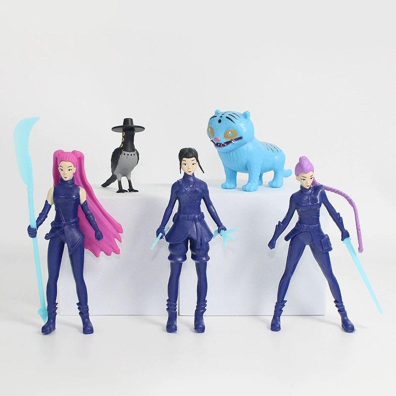 5pcs-18pcs/Set Kpop Demon Hunters Action Figure Tiger Rumi Mira Zoey Figurine Doll  PVC Model Collectible Figure Room Decoration