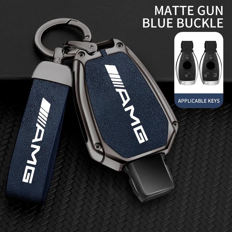 NGKP8 Zinc Alloy Car Flip Key Case Cover For Mercedes Benz A B C S Class AMG GLA CLA GLC W176 W221 W204 W205 Leather Shell Fob Holder