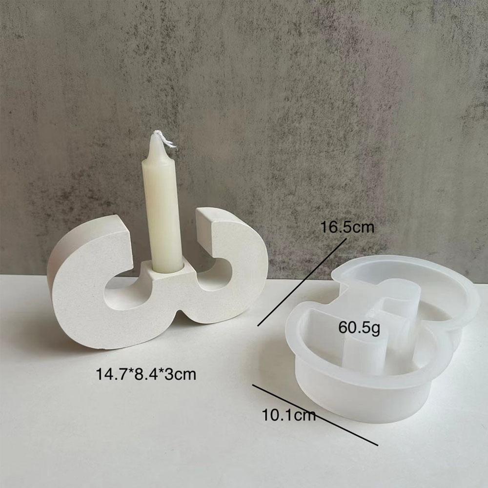 3D Number Candle Holder Silicone Mold DIY Handmade Candlestick Plaster Epoxy Resin Concrete Casting Molds Home Desktop Decor