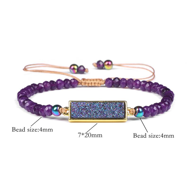 Ladies Bracelet Natural Stone Wheel Beads Friends Gift Crystal Cluster Adjustable Woven Starry Sky Moon And Heart Bracelet