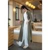 Women Vintage Linen Long Shirts Solid Color Long Sleeve Blouses Spring Button Turn Down Collar Shirt