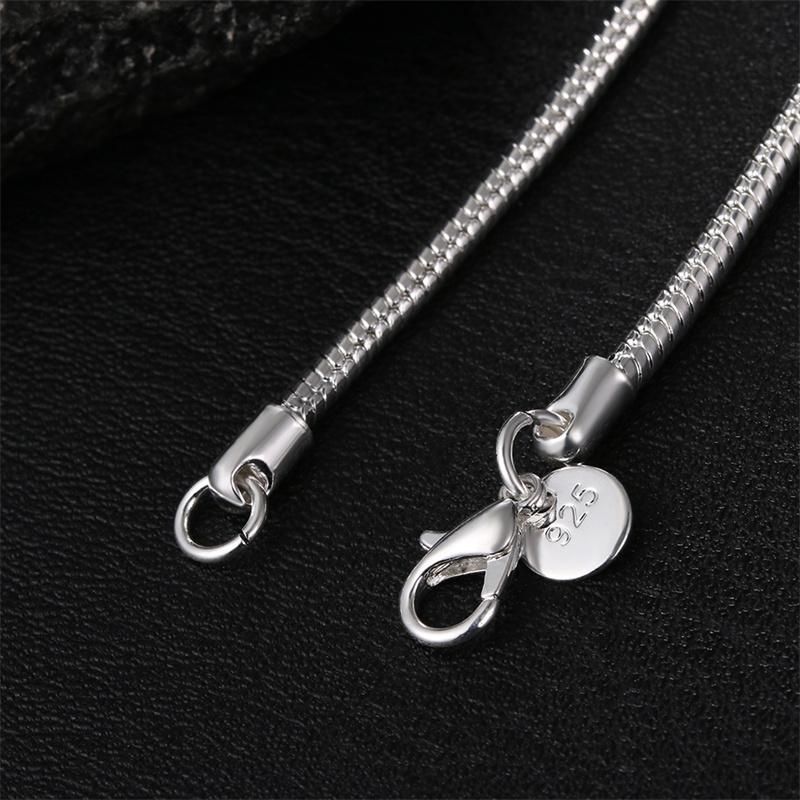 40-75cm 925 Sterling Silver 1MM/2MM/3MM Solid Snake Chain Necklace For Men Women Fashion Jewelry for Pendant