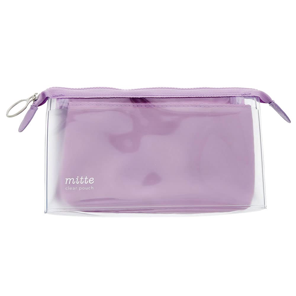 Sunstar Stationery Pen Case Clear Pouch Mitte with Gusset Light Violet S2314398