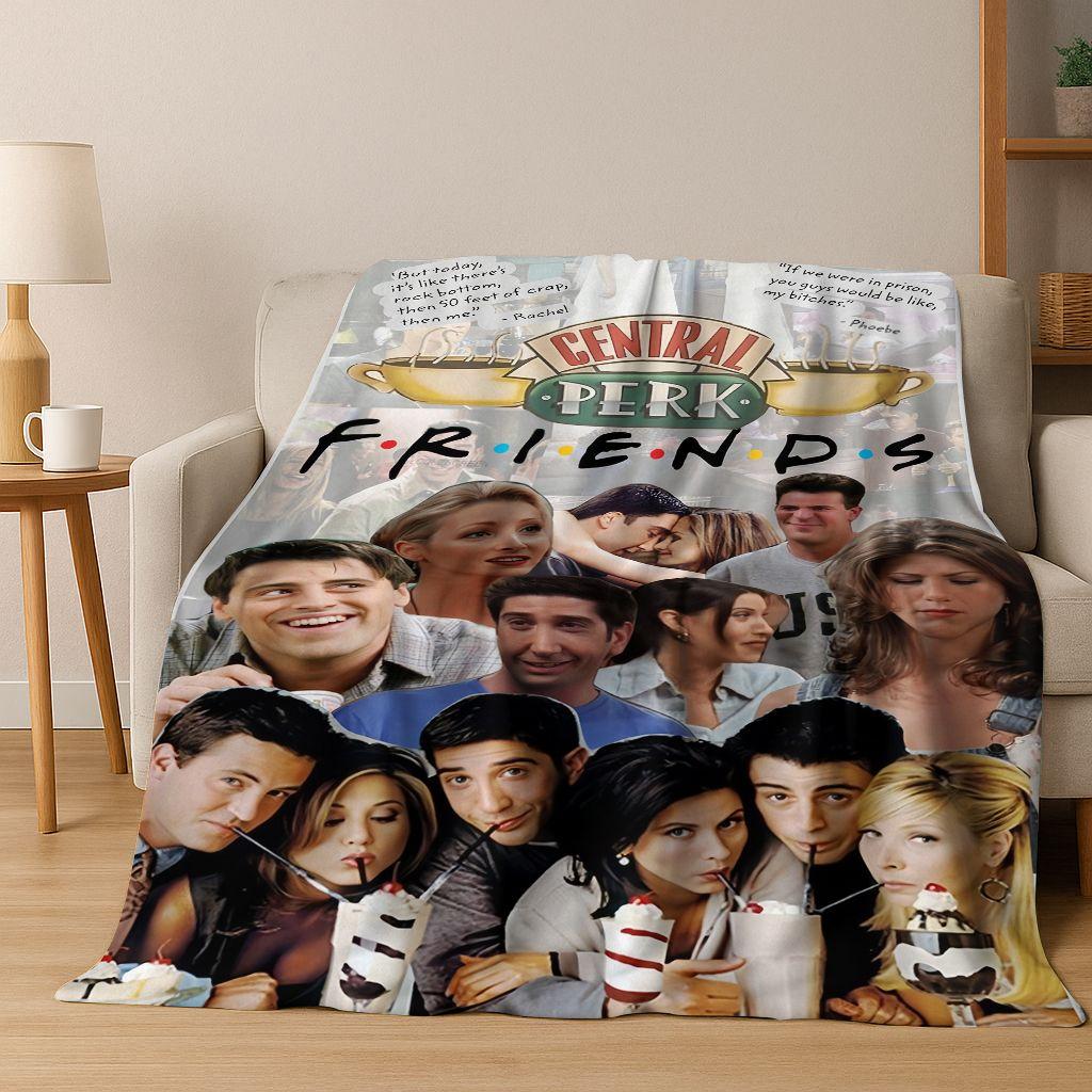 Классическое одеяло из фланели Central Perk из сериала Друзья, Уютное мягкое плед-покрывало для дома, спальни, кровати, дивана, пикника, офиса, Подарок, Ребенок