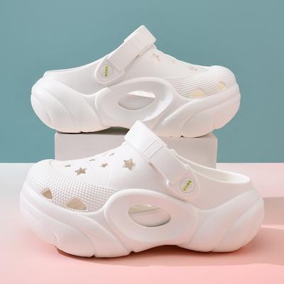 Женские летние дырчатые туфли, нескользящие, дышащие, износостойкие, увеличивающие высоту, полые, дезодорирующие тапочки с мягкой подошвой