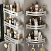 Bathroom Shelves No Drill Shampoo Storage Rack Wall Mounted Shower Corner Shelf Space Aluminum Kitchen Organizer Rack