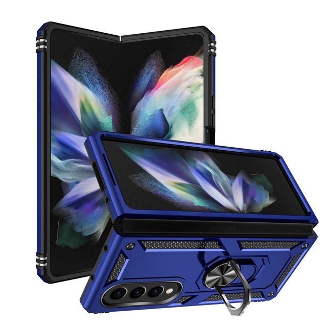 Складной чехол-сумка для телефона с металлическим кольцом для Samsung Galaxy Z Fold 4 5g Fold3 Fold4 Fold 3, противоударные защитные чехлы с подставкой