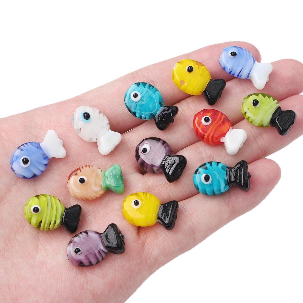 1 шт., ручная роспись, глазурованные бусины в форме рыбы, стеклянные подвески для DIY, ожерелье, браслет, серьги, изготовление ювелирных изделий, аксессуары для рукоделия