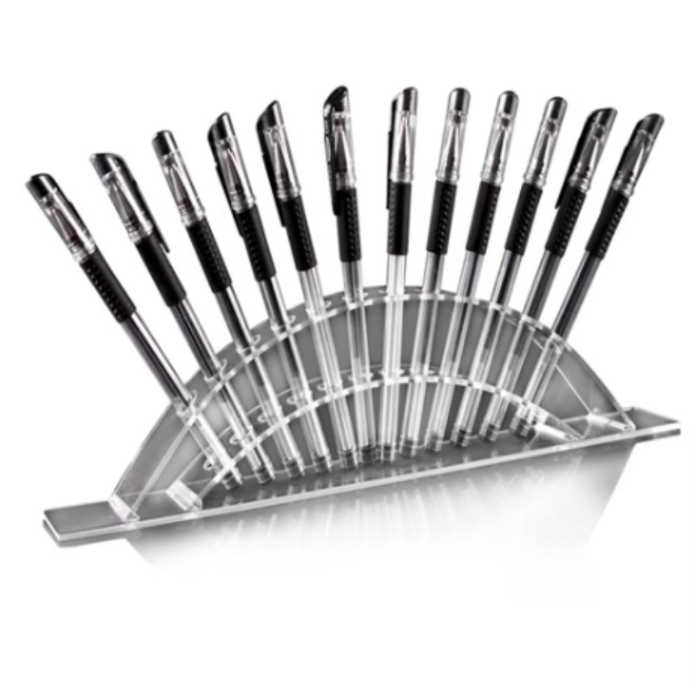 12/24/36/48 Holes Acrylic Pen Holder Clear Stationery Display Stand Beauty