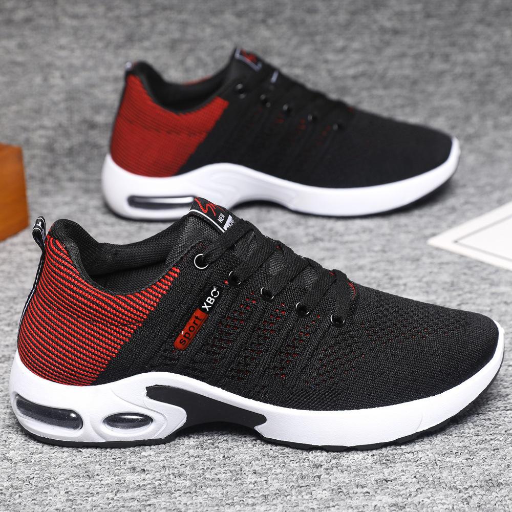 Модная дышащая мужская обувь Летняя сетчатая летящая тканая повседневная обувь Универсальная мужская теннисная обувь для бега 39-44