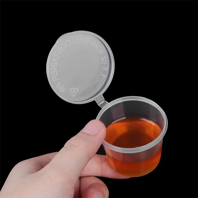 10/20/30 шт., 25 мл, маленькие пластиковые круглые чашки, чашка для соуса на вынос, контейнеры для хранения продуктов питания с откидными крышками, коробка для пигментных красок, палитра, одноразовая коробка