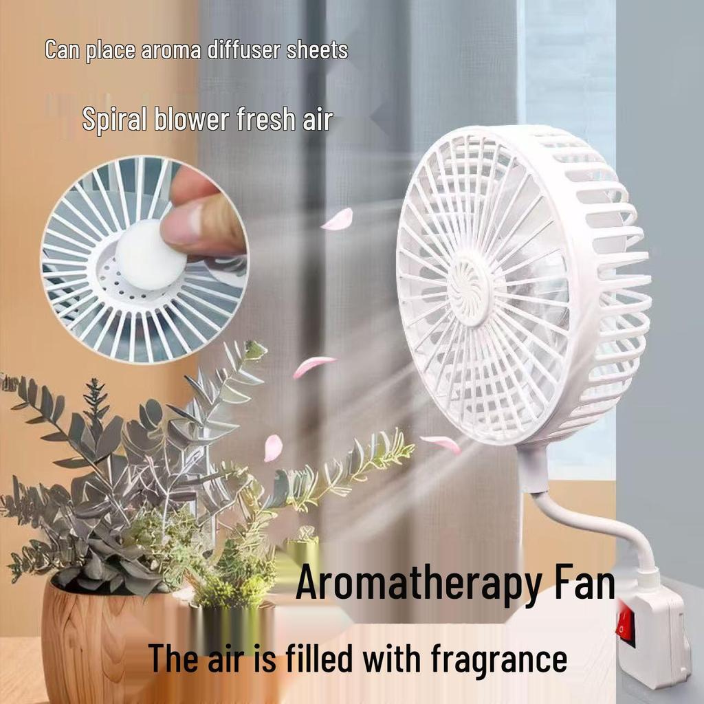 Upgraded Silent Aroma Mesh Fan with Strong Wind and Universal Three-Plug Design for Kitchen & Bedroom